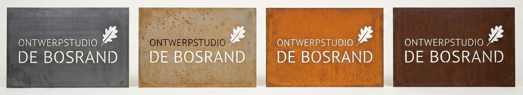 roestproces bij Cortenstaal naambord
