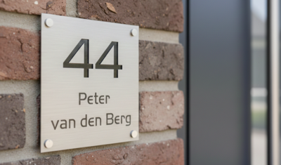 Aluminium naambord gegraveerd