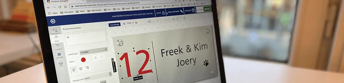 Naambord zelf ontwerpen met de naamborden ontwerp-module