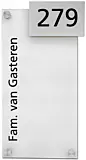 Naambord plexiglas met rvs huisnummerbord