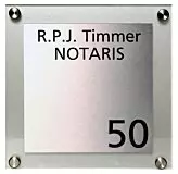 Naambord plexiglas met rvs naamplaat 20 x 20 cm