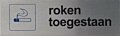 RVS pictogram Roken toegestaan
