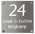 Naambord aluminium 30 x 30 cm