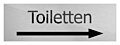 Deurbordje Toiletten + pijl rechts