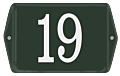 Huisnummerbord emaille met oor 16 x 12 cm