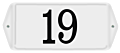 Klassiek huisnummerbord emaille met oor 20 x 10 cm