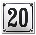Emaille huisnummerbord wit 10 x 10 cm