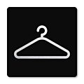 Pictogram Garderobe zwart 10 x 10 cm