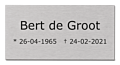 Gedenkbordje rvs 11 x 5,5 cm gegraveerd inox