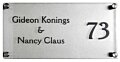 Naambord rvs met glas 30 x 15 cm