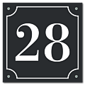 Huisnummerbord klassiek 15 x 15 cm zwart