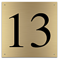 Messing huisnummerbord 15 x 15 cm