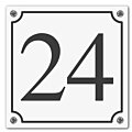 Huisnummerbord wit klassiek met sierkader 12 x 12 cm