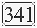Huisnummerbord wit klassiek afmeting 16 x 12 cm