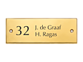 Klassiek messing naamplaatje rechthoek voor voordeur 12 x 4,3 cm