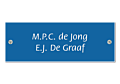 Kunststof naamplaatje 11 x 4 cm blauw