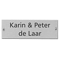 rvs naamplaatje 15 x 5 cm met schroeven en gegraveerde tekst