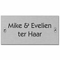 Naambordje rvs / inox 11 x 5,5 cm met schroeven of zelfklevend