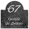 Naambord Belgisch blauwsteen 18 x 18 cm