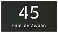 Naambord plexiglas mat zwart 45 x 25 cm 
