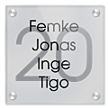 Naambordje plexiglas transparant 20 x 20 cm