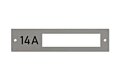 Zelfklevende kunststof naamplaathouder 120x30mm met gegraveerd huisnummer, naamplaatje inschuifbaar via zijkant - zilver rvslook
