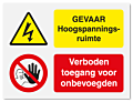 Waarschuwingsbord Gevaar hoogspanningsruimte - verboden toegang voor onbevoegden vanaf 20 x 15 cm