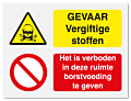 Waarschuwingsbord Gevaar vergiftige stoffen - borstvoeding geven verboden vanaf 20 x 15 cm