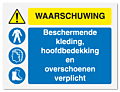 Waarschuwingsbord Waarschuwing - bescherming verplicht vanaf 20 x 15 cm