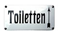 Emaille deurbordje Toiletten met pijl naar boven omhoog