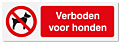 Verbodsbord Verboden voor honden