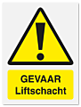 Waarschuwingsbord Gevaar liftschacht