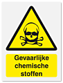 Waarschuwingsbord Gevaarlijke chemische stoffen