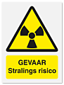 Waarschuwingsbord Gevaar stralings risico