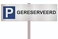 Parkeerbord Gereserveerd op paal aluminium rvs-look