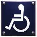 Pictogram rolstoel (miva | invalidentoilet) van Emaille |10 x 10 cm | schroeven | blauw | gebold
