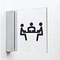 Pictogram Vergaderkamer - Plexiglas bord met haakse wandhouder