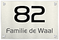 Naambord plexiglas met aluminium rvs 30 x 20 cm