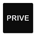 Pictogram Prive zwart 10 x 10 cm