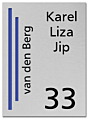 RVS Naambord 2-laags blauw 15 x 20 cm