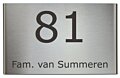 RVS naambord gebogen 19 x 12 cm