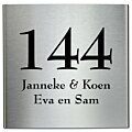 RVS naambord gebogen 20 x 20 cm