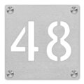 RVS naambord uitgesneden huisnummerbord 15 x 15 cm