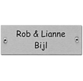 RVS naamplaatje 11 x 4 cm inox gegraveerd met schroeven