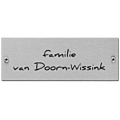 RVS naamplaatje gegraveerd 13,7 x 5 cm gegraveerd inox