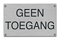 Geen toegang tekstbord rvs