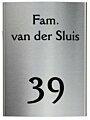 RVS naambord gebogen 15 x 20 cm