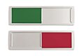 Kunststof schuifbordje blanco in groen en rood zonder tekst, geschikt voor deur of wand