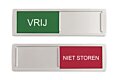 Kunststof schuifbordje blanco in groen en rood zonder tekst, geschikt voor deur of wand