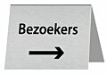 Tafelbordje Bezoekers met pijl naar rechts